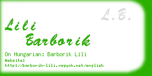 lili barborik business card